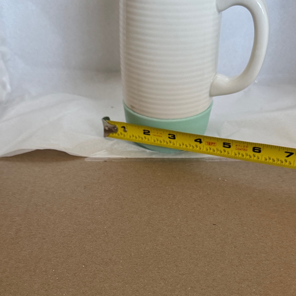 Ceramic Travel Mug with Mint Accent - White & Mint - Picture 5 of 6